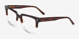 Vineyard Brown Clear Acétate Montures de lunettes de vue d'EyeBuyDirect, Vue d'Angle
