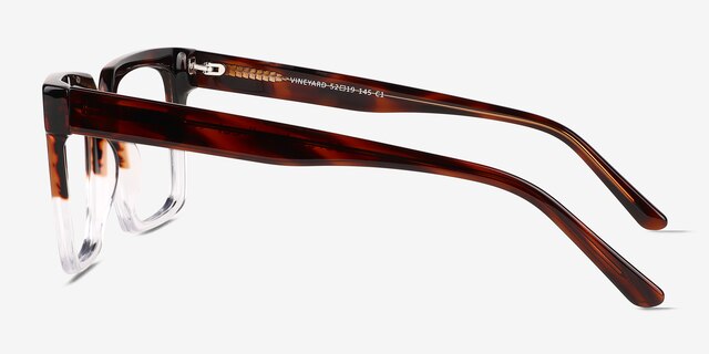 Vineyard Brown Clear AcetateEyeglass Frames from EyeBuyDirect, Side View
