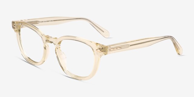Pique Yellow AcetateEyeglass Frames from EyeBuyDirect, Angle View