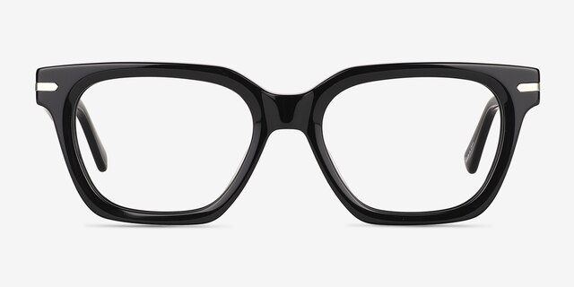 Visor Noir AcétateMontures de lunettes de vue d'EyeBuyDirect, Vue de Face
