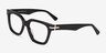Visor Noir AcétateMontures de lunettes de vue d'EyeBuyDirect, Vue d'Angle