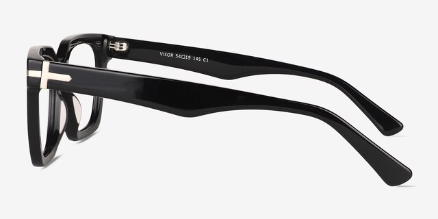 Visor Noir AcétateMontures de lunettes de vue d'EyeBuyDirect, Vue de Côté