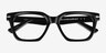 Visor Noir AcétateMontures de lunettes de vue d'EyeBuyDirect, Vue Rapprochée