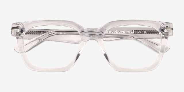 Visor Crystal Clear AcétateMontures de lunettes de vue d'EyeBuyDirect, Vue Rapprochée