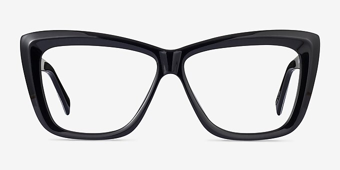 Scribble Black Flower Acetate Eyeglass Frames