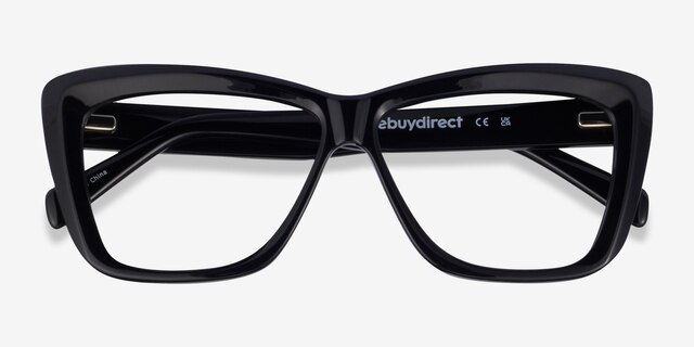Scribble Black Flower AcetateEyeglass Frames from EyeBuyDirect, Closed View