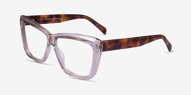 Scribble Crystal Light Brown AcetateEyeglass Frames from EyeBuyDirect, Angle View