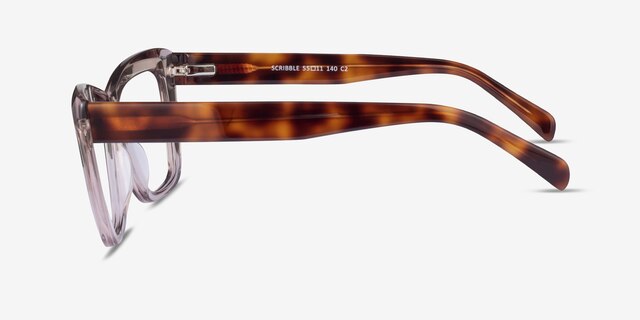 Scribble Crystal Light Brown AcetateEyeglass Frames from EyeBuyDirect, Side View