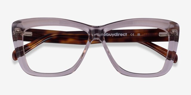 Scribble Crystal Light Brown AcetateEyeglass Frames from EyeBuyDirect, Closed View