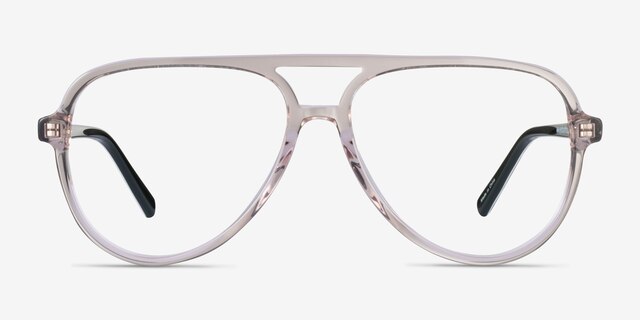 Loft Crystal Light Brown AcetateEyeglass Frames from EyeBuyDirect, Front View