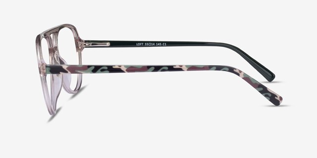 Loft Crystal Light Brown AcetateEyeglass Frames from EyeBuyDirect, Side View