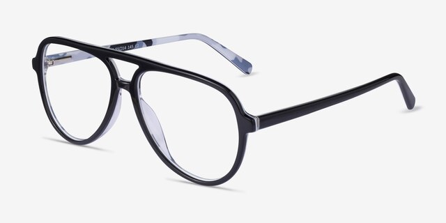 Loft Black AcetateEyeglass Frames from EyeBuyDirect, Angle View