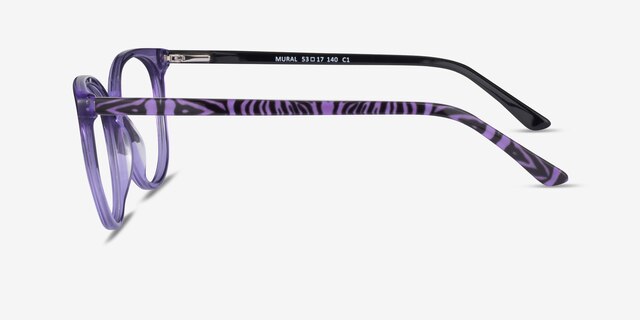 Mural Purple AcetateEyeglass Frames from EyeBuyDirect, Side View