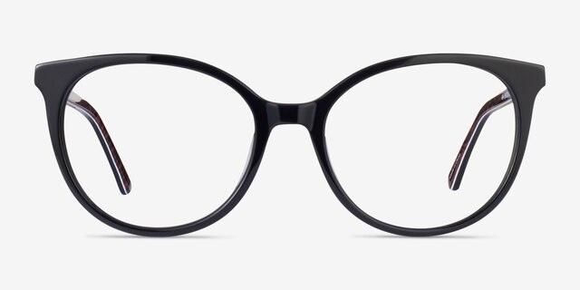 Mural Black AcetateEyeglass Frames from EyeBuyDirect, Front View