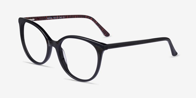 Mural Black AcetateEyeglass Frames from EyeBuyDirect, Angle View