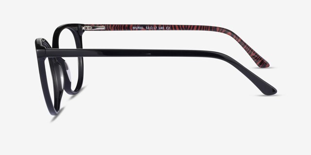 Mural Black AcetateEyeglass Frames from EyeBuyDirect, Side View