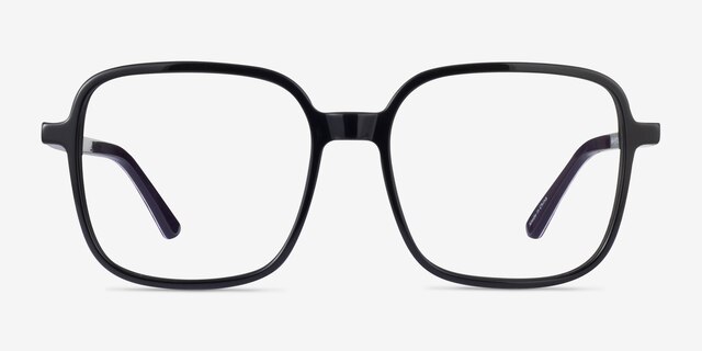 Abstract Black AcetateEyeglass Frames from EyeBuyDirect, Front View