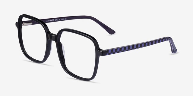 Abstract Black AcetateEyeglass Frames from EyeBuyDirect, Angle View