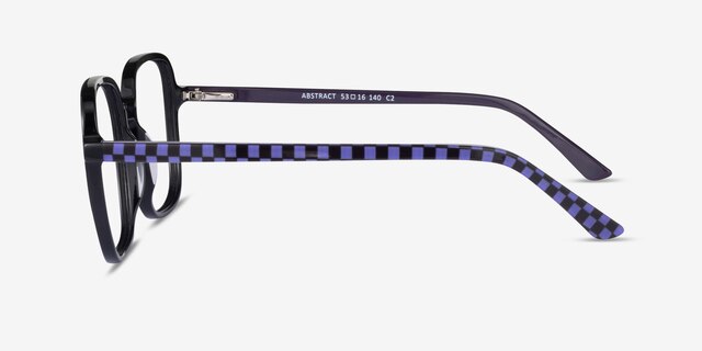 Abstract Black AcetateEyeglass Frames from EyeBuyDirect, Side View