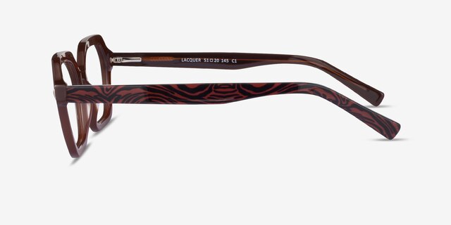Lacquer Brown AcetateEyeglass Frames from EyeBuyDirect, Side View