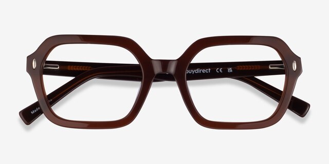Lacquer Brown AcetateEyeglass Frames from EyeBuyDirect, Closed View