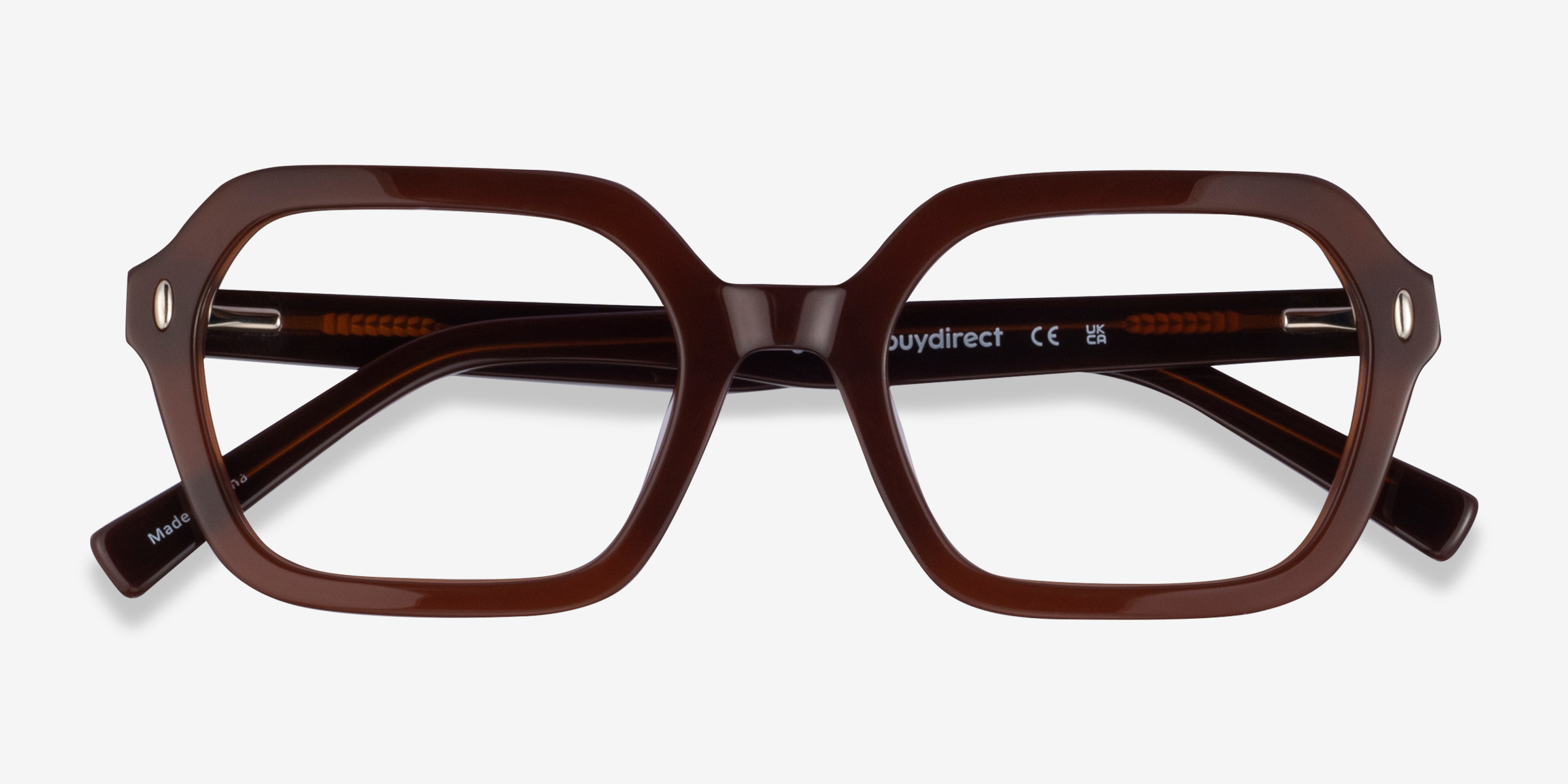 Lacquer Rectangle Brown Full Rim Eyeglasses Eyebuydirect Canada