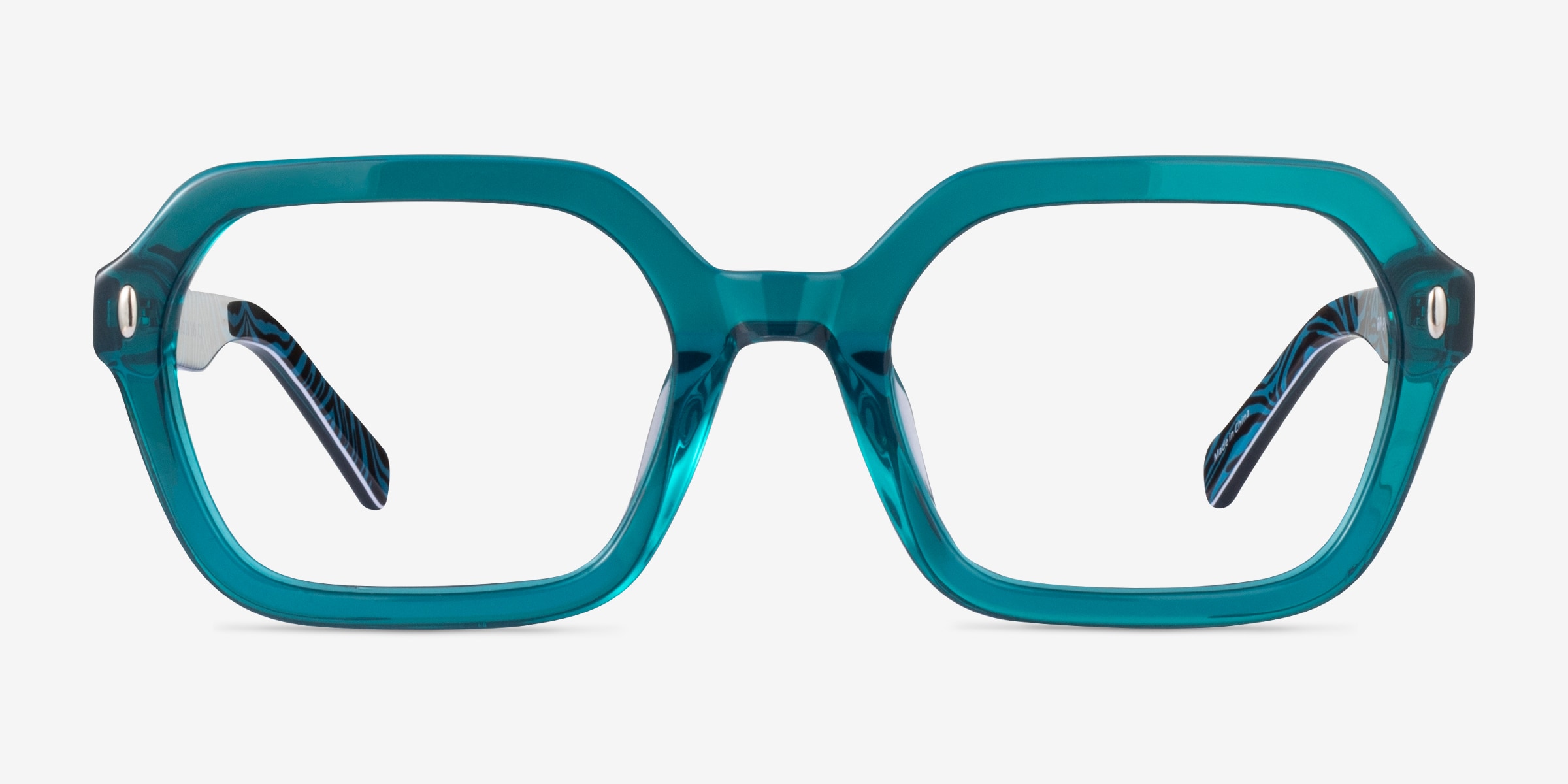 Lacquer Rectangle Crystal Green Full Rim Eyeglasses | Eyebuydirect