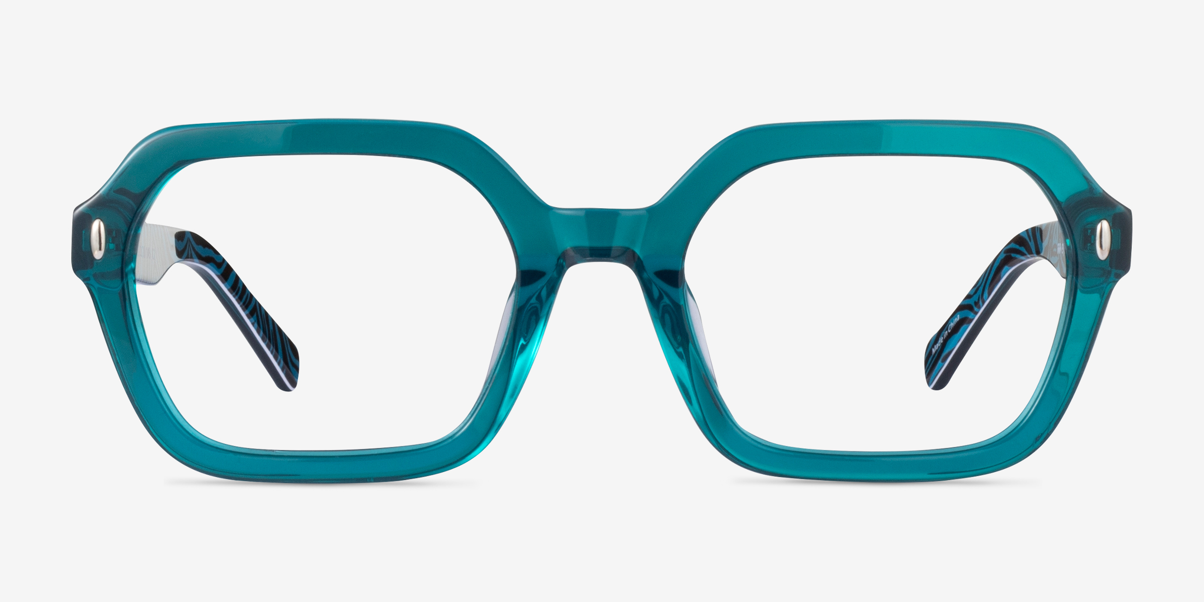 Lacquer Rectangle Crystal Green Full Rim Eyeglasses | Eyebuydirect Canada
