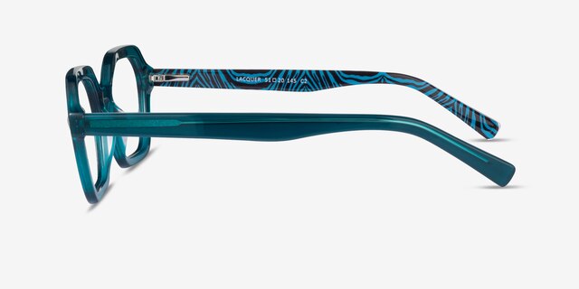 Lacquer Crystal Green AcetateEyeglass Frames from EyeBuyDirect, Side View