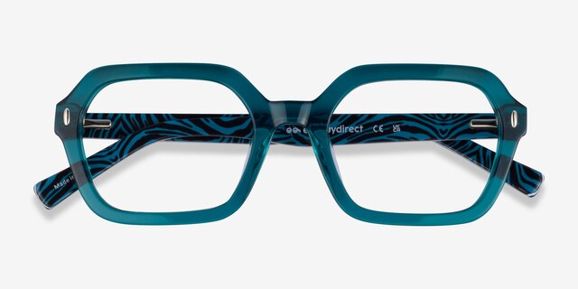 Lacquer Crystal Green AcetateEyeglass Frames from EyeBuyDirect, Closed View