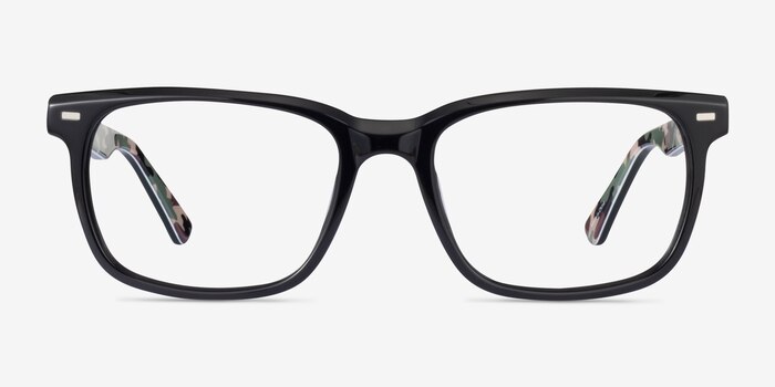 Montage Solid Black Green Acetate Eyeglass Frames from EyeBuyDirect