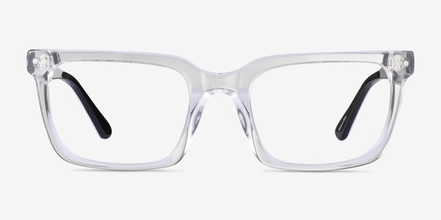 Digi Clear Black AcetateEyeglass Frames from EyeBuyDirect, Front View