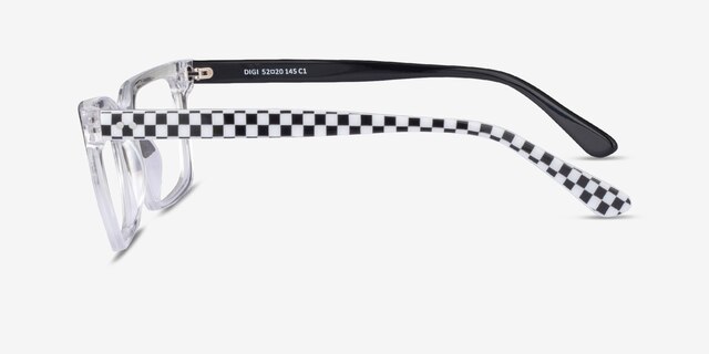 Digi Clear Black AcetateEyeglass Frames from EyeBuyDirect, Side View