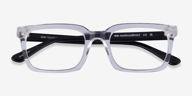 Digi Clear Black AcetateEyeglass Frames from EyeBuyDirect, Closed View