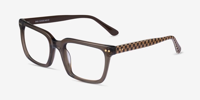 Digi Brown Crystal AcetateEyeglass Frames from EyeBuyDirect, Angle View