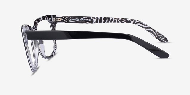 Compose Black AcetateEyeglass Frames from EyeBuyDirect, Side View