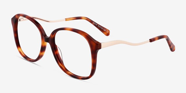 Edith Tortoise AcetateEyeglass Frames from EyeBuyDirect, Angle View