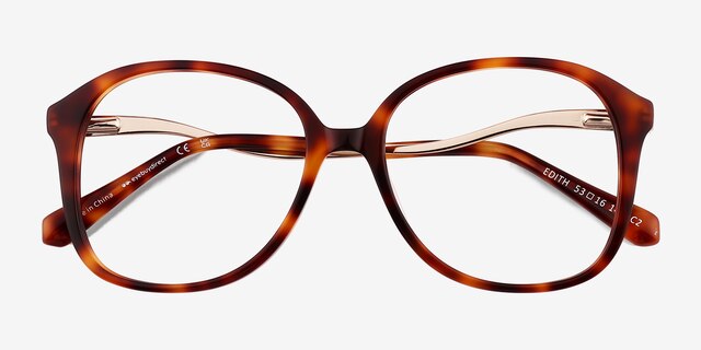 Edith Tortoise AcetateEyeglass Frames from EyeBuyDirect, Closed View