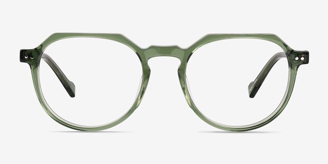 Birdie Crystal Green AcetateEyeglass Frames from EyeBuyDirect, Front View
