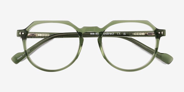 Birdie Crystal Green AcetateEyeglass Frames from EyeBuyDirect, Closed View