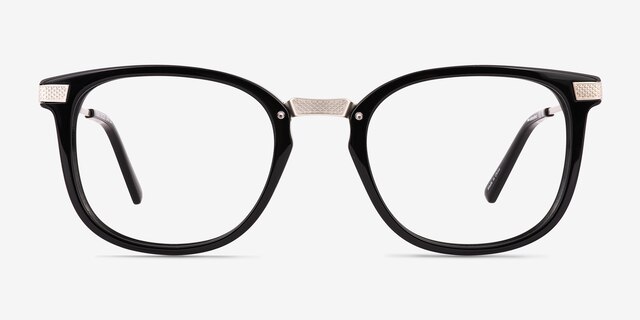 Silas Black AcetateEyeglass Frames from EyeBuyDirect, Front View