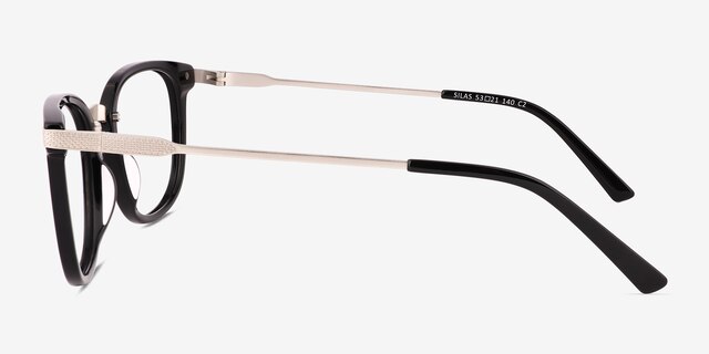 Silas Black AcetateEyeglass Frames from EyeBuyDirect, Side View