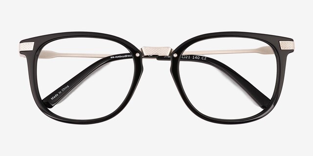 Silas Black AcetateEyeglass Frames from EyeBuyDirect, Closed View