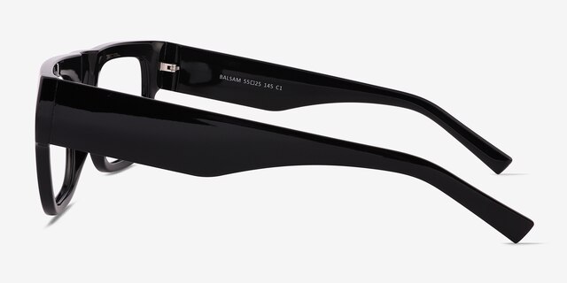 Balsam Shiny Black Eco-friendlyEyeglass Frames from EyeBuyDirect, Side View