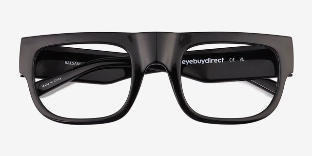Balsam Shiny Black Eco-friendlyEyeglass Frames from EyeBuyDirect, Closed View