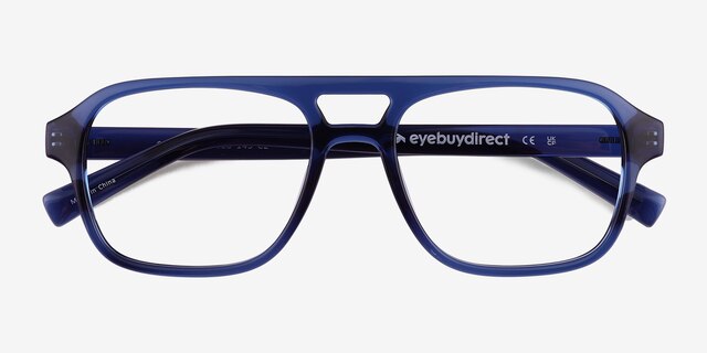 Conifer Crystal Blue Eco-friendlyEyeglass Frames from EyeBuyDirect, Closed View
