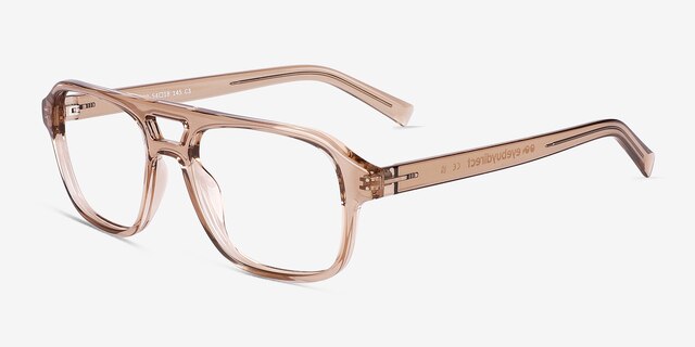 Conifer Crystal Light Brown Eco-friendlyEyeglass Frames from EyeBuyDirect, Angle View