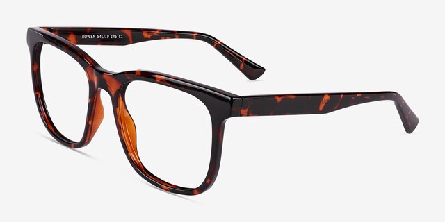 Rowen Shiny Tortoise Eco-friendlyEyeglass Frames from EyeBuyDirect, Angle View