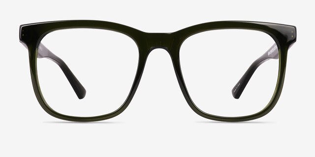 Rowen Crystal Dark Green Eco-friendlyEyeglass Frames from EyeBuyDirect, Front View