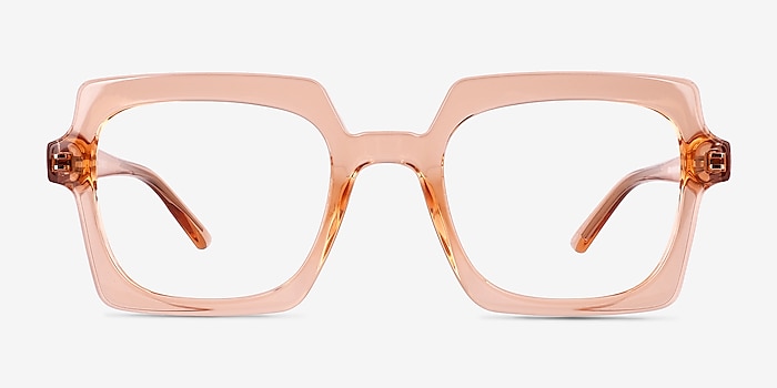 Walnut Crystal Orange Plastic Eyeglass Frames from EyeBuyDirect